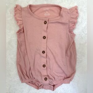 Carter's Mauve Pink Ruffle-Sleeve Baby One-Piece Bodysuit